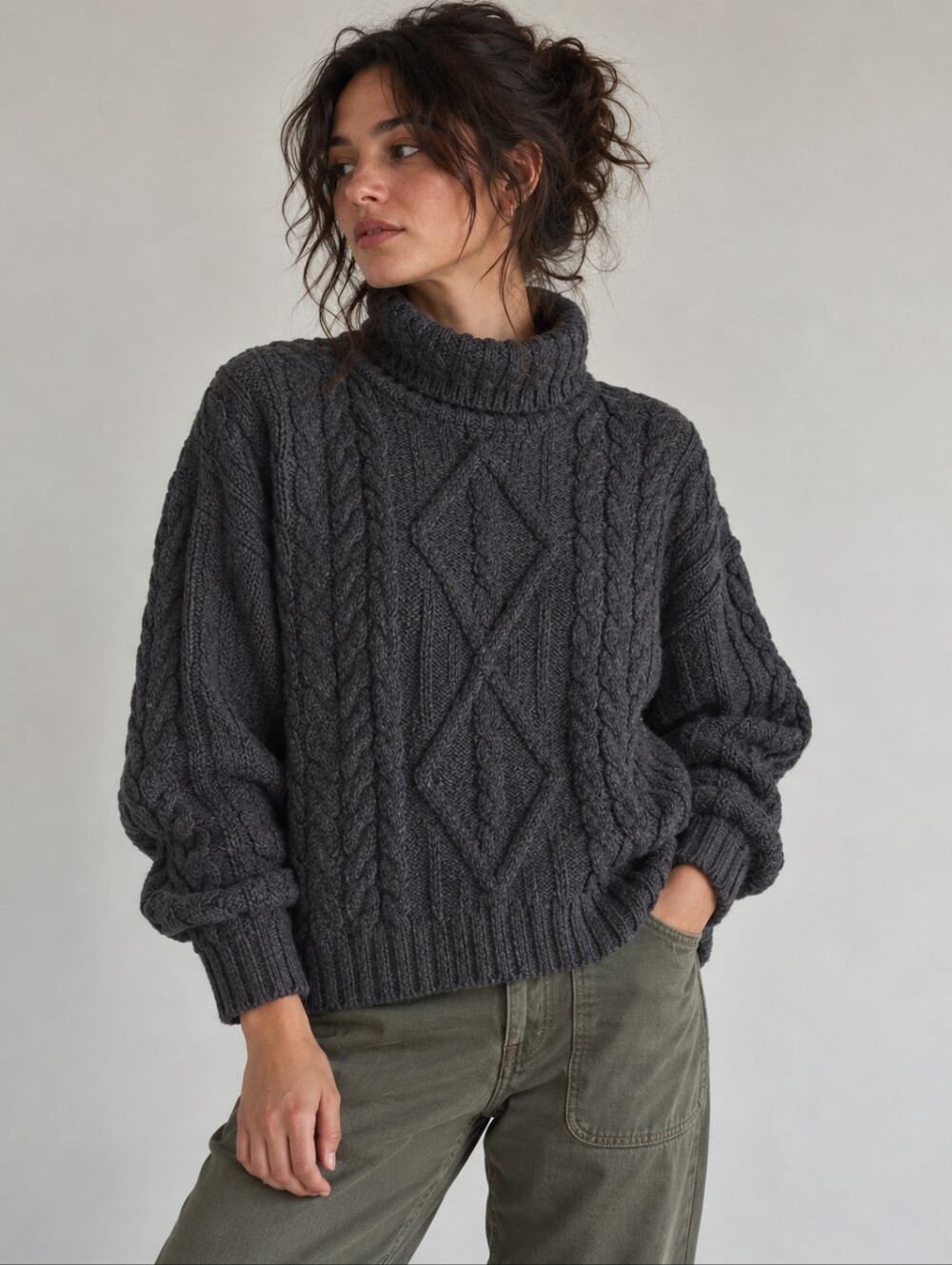 Inis Crafts wool turtleneck sweater size M
